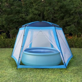 Carpa para piscina de tela azul 590x520x250 cm