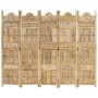 Biombo 5 paneles tallado a mano madera maciza mango 200x165 cm de , Divisores de ambientes - Ref: Foro24-285317, Precio: 317,...