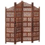 Handgeschnitzter 4-Panel-Paravent mit braunem Mangoholz 160x165 cm von , Raumteiler - Ref: Foro24-285329, Preis: 279,95 €, Ra...