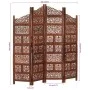 Hand-carved 4-panel room divider made of brown mango wood, measuring 160x165 cm. by , Room dividers - Ref: Foro24-285329, Pri...
