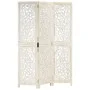 Biombo 3 paneles tallado a mano madera mango blanco 120x165 cm de , Divisores de ambientes - Ref: Foro24-285336, Precio: 184,...