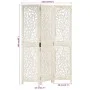 Biombo 3 paneles tallado a mano madera mango blanco 120x165 cm de , Divisores de ambientes - Ref: Foro24-285336, Precio: 184,...