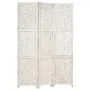 Biombo 3 paneles tallado a mano madera mango blanco 120x165 cm de , Divisores de ambientes - Ref: Foro24-285336, Precio: 184,...