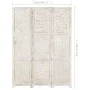 Biombo 3 paneles tallado a mano madera mango blanco 120x165 cm de , Divisores de ambientes - Ref: Foro24-285336, Precio: 184,...