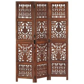 Hand-carved mango wood 3-panel screen in brown, measuring 120x165 cm. by , Room dividers - Ref: Foro24-285334, Price: 196,65 ...