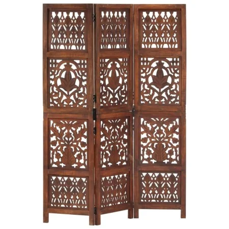 Handgeschnitzter 3-Panel-Paravent mit braunem Mangoholz 120x165 cm von , Raumteiler - Ref: Foro24-285334, Preis: 206,33 €, Ra...