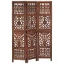 Handgeschnitzter 3-Panel-Paravent mit braunem Mangoholz 120x165 cm von , Raumteiler - Ref: Foro24-285334, Preis: 206,33 €, Ra...