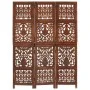 Biombo 3 paneles tallado a mano madera mango marrón 120x165 cm de , Divisores de ambientes - Ref: Foro24-285334, Precio: 206,...