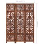 Handgeschnitzter 3-Panel-Paravent mit braunem Mangoholz 120x165 cm von , Raumteiler - Ref: Foro24-285334, Preis: 222,02 €, Ra...