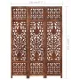 Handgeschnitzter 3-Panel-Paravent mit braunem Mangoholz 120x165 cm von , Raumteiler - Ref: Foro24-285334, Preis: 206,33 €, Ra...