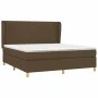 Cama box spring con colchón tela marrón oscuro 160x200 cm de , Camas y somieres - Ref: Foro24-3128696, Precio: 545,54 €, Desc...
