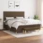 Cama box spring con colchón tela marrón oscuro 160x200 cm de , Camas y somieres - Ref: Foro24-3137248, Precio: 546,48 €, Desc...