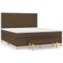 Box spring bed with dark brown fabric mattress 160x200 cm by , Beds and slatted bases - Ref: Foro24-3137248, Price: 546,67 €,...