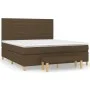 Box spring bed with dark brown fabric mattress 160x200 cm by , Beds and slatted bases - Ref: Foro24-3137248, Price: 575,60 €,...