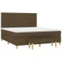 Box spring bed with dark brown fabric mattress 160x200 cm by , Beds and slatted bases - Ref: Foro24-3137248, Price: 575,60 €,...