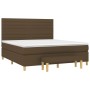 Cama box spring con colchón tela marrón oscuro 160x200 cm de , Camas y somieres - Ref: Foro24-3137248, Precio: 546,48 €, Desc...