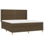 Box spring bed mattress LED lights dark brown fabric 160x200cm by , Beds and slatted bases - Ref: Foro24-3138808, Price: 532,...