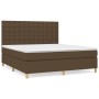 Box spring bed with dark brown fabric mattress 160x200 cm by , Beds and slatted bases - Ref: Foro24-3142668, Price: 523,34 €,...