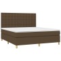 Box spring bed with dark brown fabric mattress 160x200 cm by , Beds and slatted bases - Ref: Foro24-3142668, Price: 523,34 €,...