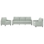 3-piece light gray velvet sofa set with cushions by , Sofas - Ref: Foro24-3201476, Price: 598,67 €, Discount: %