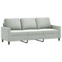3-piece light gray velvet sofa set with cushions by , Sofas - Ref: Foro24-3201476, Price: 598,67 €, Discount: %