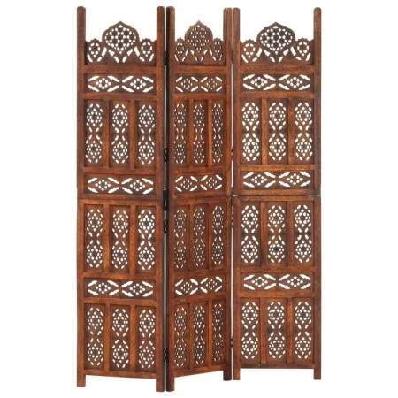 Dreiteiliger handgeschnitzter Paravent aus braunem Mangoholz, 120x165 cm. von , Raumteiler - Ref: Foro24-285324, Preis: 205,7...