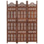 Biombo 3 paneles tallado a mano madera mango marrón 120x165 cm by , Room dividers - Ref: Foro24-285324, Price: 210,58 €, Disc...