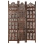 Biombo 3 paneles tallado a mano madera mango marrón 120x165 cm by , Room dividers - Ref: Foro24-285324, Price: 210,58 €, Disc...