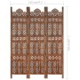 Biombo 3 paneles tallado a mano madera mango marrón 120x165 cm by , Room dividers - Ref: Foro24-285324, Price: 210,58 €, Disc...