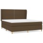 Cama box spring con colchón tela marrón oscuro 160x200 cm de , Camas y somieres - Ref: Foro24-3128456, Precio: 515,39 €, Desc...
