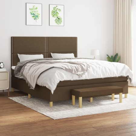 Boxspringbett mit dunkelbrauner Stoffmatratze 160x200 cm von , Betten und Lattenroste - Ref: Foro24-3137088, Preis: 525,16 €,...