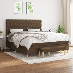 Boxspringbett mit dunkelbrauner Stoffmatratze 160x200 cm von , Betten und Lattenroste - Ref: Foro24-3137408, Preis: 594,69 €,...