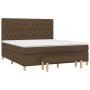 Cama box spring con colchón tela marrón oscuro 160x200 cm de , Camas y somieres - Ref: Foro24-3137408, Precio: 594,69 €, Desc...