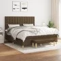 Cama box spring con colchón tela marrón oscuro 160x200 cm de , Camas y somieres - Ref: Foro24-3137488, Precio: 585,56 €, Desc...