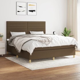 Box spring bed with dark brown fabric mattress 160x200 cm by , Beds and slatted bases - Ref: Foro24-3142428, Price: 515,93 €,...