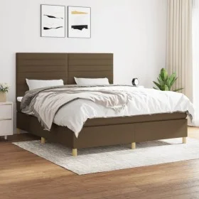 Box spring bed with dark brown fabric mattress 160x200 cm by , Beds and slatted bases - Ref: Foro24-3142428, Price: 530,63 €,...