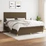 Cama box spring con colchón tela marrón oscuro 160x200 cm de , Camas y somieres - Ref: Foro24-3142428, Precio: 543,53 €, Desc...