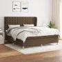 Box spring bed with dark brown fabric mattress 160x200 cm by , Beds and slatted bases - Ref: Foro24-3128856, Price: 554,79 €,...