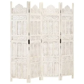 Paravent 4 Paneele handgeschnitztes weißes Mangoholz 160x165 cm von , Raumteiler - Ref: Foro24-285319, Preis: 207,95 €, Rabat...