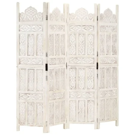 Paravent 4 Paneele handgeschnitztes weißes Mangoholz 160x165 cm von , Raumteiler - Ref: Foro24-285319, Preis: 207,95 €, Rabat...