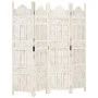 Paravent 4 Paneele handgeschnitztes weißes Mangoholz 160x165 cm von , Raumteiler - Ref: Foro24-285319, Preis: 207,95 €, Rabat...