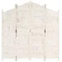 Screen 4 panels hand carved white mango wood 160x165 cm by , Room dividers - Ref: Foro24-285327, Price: 201,30 €, Discount: %