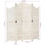Paravent 4 Paneele handgeschnitztes weißes Mangoholz 160x165 cm von , Raumteiler - Ref: Foro24-285327, Preis: 239,13 €, Rabat...