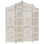 Paravent 4 Paneele handgeschnitztes weißes Mangoholz 160x165 cm von , Raumteiler - Ref: Foro24-285327, Preis: 239,13 €, Rabat...