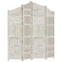 Screen 4 panels hand carved white mango wood 160x165 cm by , Room dividers - Ref: Foro24-285327, Price: 201,30 €, Discount: %