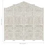 Screen 4 panels hand carved white mango wood 160x165 cm by , Room dividers - Ref: Foro24-285327, Price: 201,30 €, Discount: %
