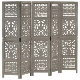 Paravent 5 Paneele handgeschnitztes graues Mangoholz 200x165 cm von , Raumteiler - Ref: Foro24-285333, Preis: 242,19 €, Rabat...