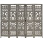 Screen 5 panels hand carved gray mango wood 200x165 cm by , Room dividers - Ref: Foro24-285333, Price: 287,53 €, Discount: %