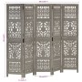 Screen 5 panels hand carved gray mango wood 200x165 cm by , Room dividers - Ref: Foro24-285333, Price: 287,53 €, Discount: %