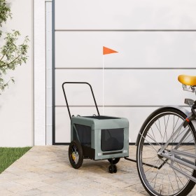 Pet Bicycle Trailer Iron Oxford Cloth Gray Black by , pet strollers - Ref: Foro24-93930, Price: 88,67 €, Discount: %